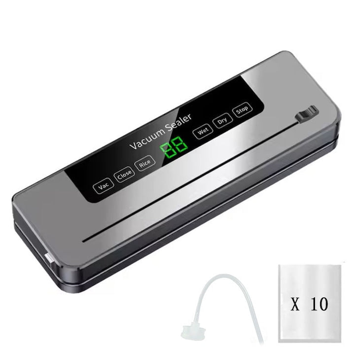 Professional Vacuum Sealer, 120W, 6 Modes, Wet and Dry Sealing Function, with 10 Bags, 30x11x5.5cm