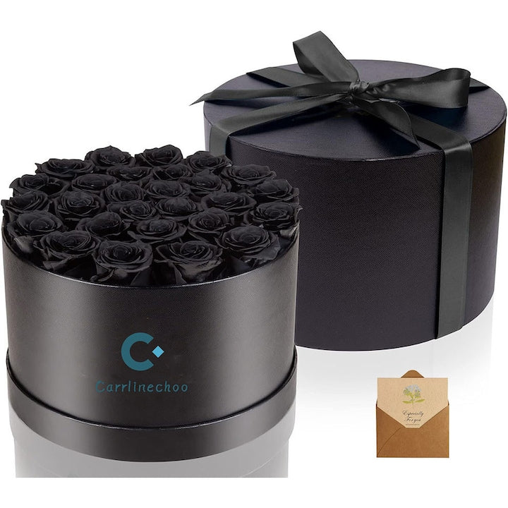 20 roses in floral arrangement bouquet in pot gift box for roses gift for Valentine's Day/Mother's Day/birthday black