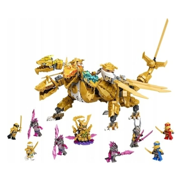Set de Construit Dragonul de Aur al lui Lloyd 71782  100+ Piese  Jucărie Educațională pentru Băieți 7+