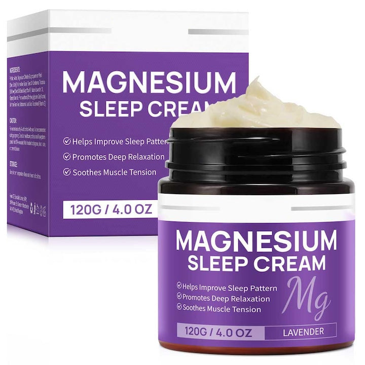 Crema Relaxantă Somn & Calm – Magneziu, Ulei de Lavandă și Avocado