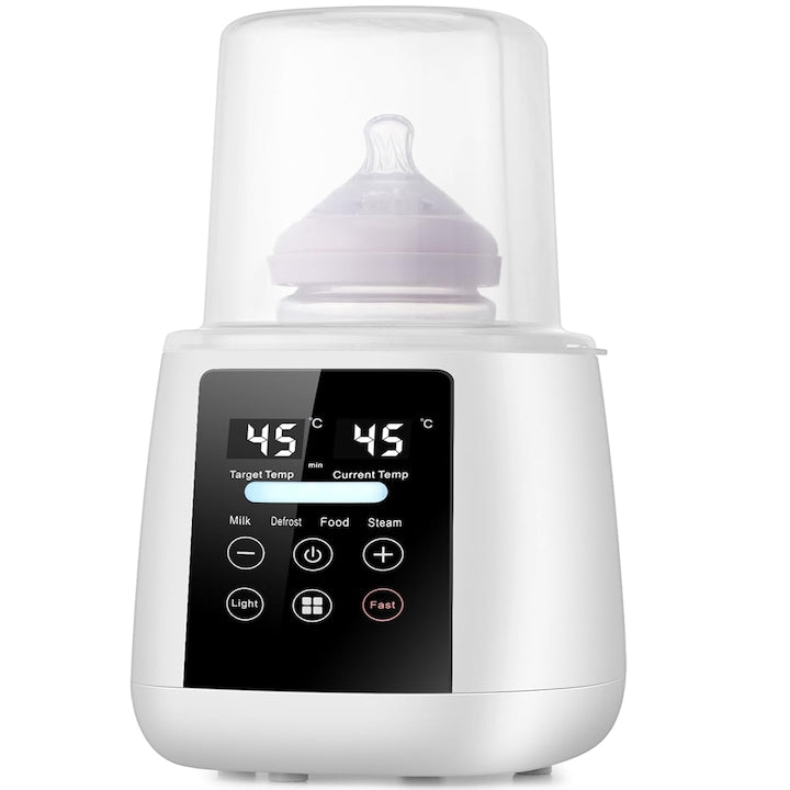 Bottle Warmer Multifunctional 10-in-1 Bottle Warmer: defrost, egg boiler, yogurt fermenter, fast heating, programming function, 24h constant temperature keeping function, touch control, digital display, white