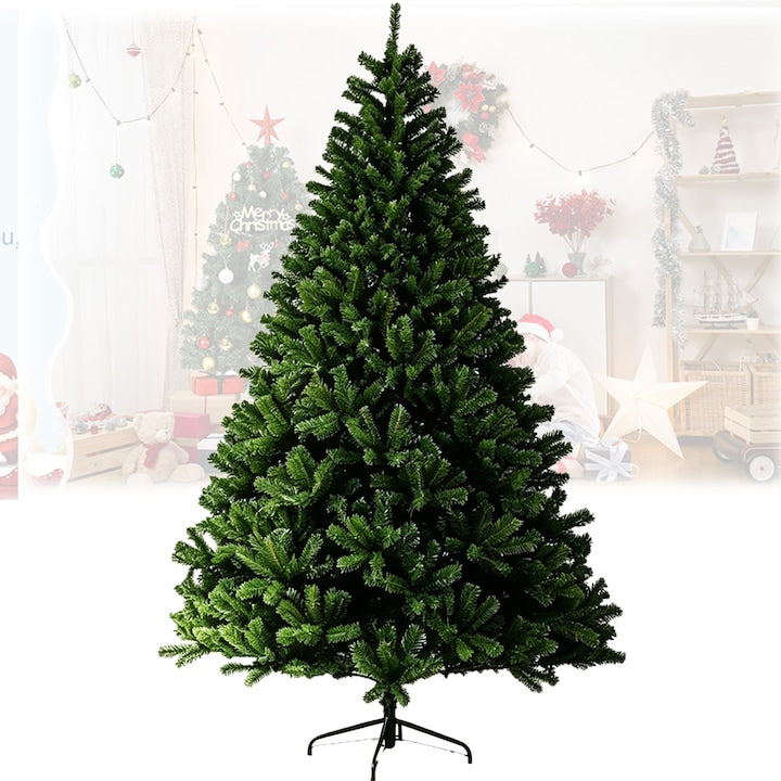 Brad de Craciun Artificial  SANSES  150 cm  308 Crengute  PVC  Suport Metalic Stabil  Verde