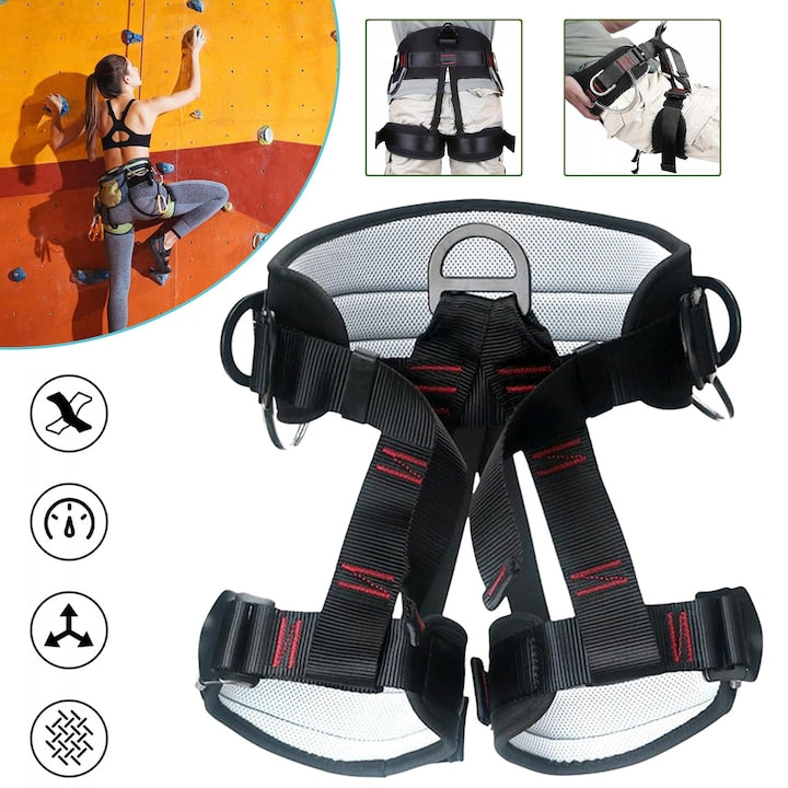Climbing Harness, Half Body Harness, Waist-Hip Protection, Adjustable Safety Belt for Rappelling, Fire Rescue, Tree Climbing, Arboriculture