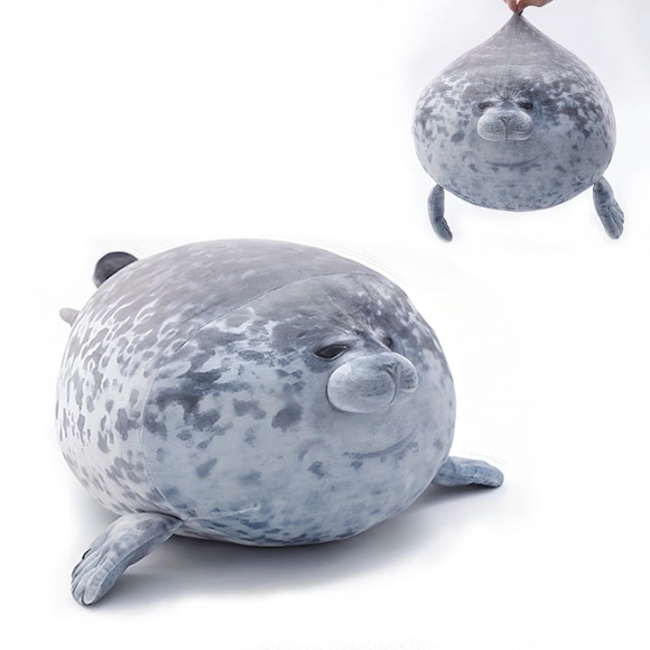 ZOUN Seal-shaped pillow/toy, 40 cm, very soft material, safe and pleasant to the touch, stretch and wrinkle resistant, grey
