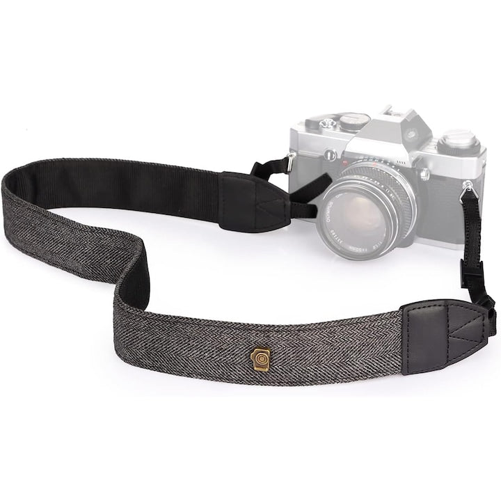 Curea de umar/gat pentru aparate foto DSLR  vintage pentru  Gri