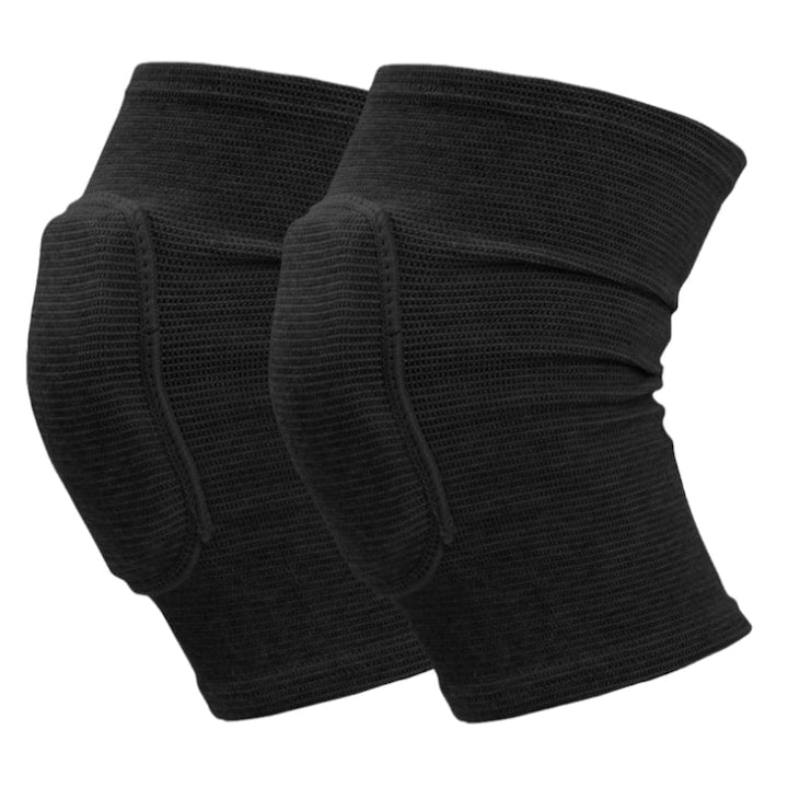 Set 2 genunchiere elastice copii  Volei  Baschet  Unisex  Negru  Marime M