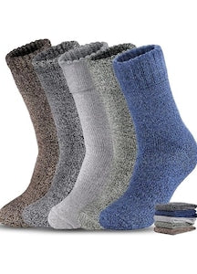 OEM - Set 5 perechi sosete barbati  lana groasa  calduroase  antiderapante  marime universala  multicolor 12 rate cu 0% dobândă
