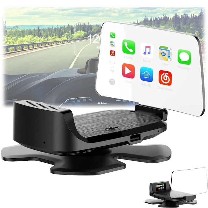 Display Auto HUD  SANSES  Multifunctional  Proiectie Parbriz  Control Vocal  BT  Maps  Negru