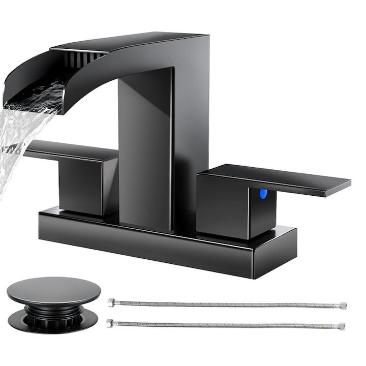 Baterie Pentru Chiuveta de Baie  Duueyct  Design Modern  Jet Tip Cascada  Finisaje Premium  Kit Instalare Inclus  Material INOX 304  pentru Chiuvetas de Toaleta Din Rulota  Negru