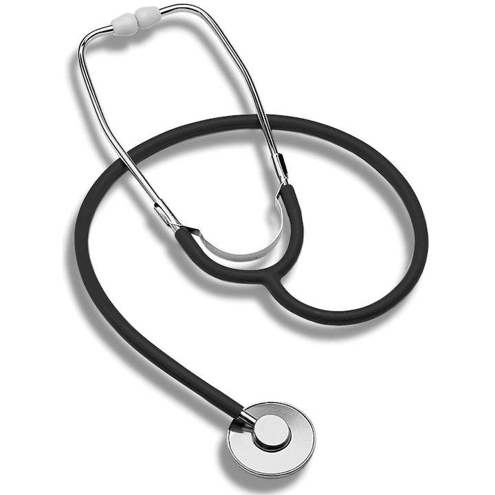 Dual head stethoscope, stainless steel, 20x11x5 cm, Black