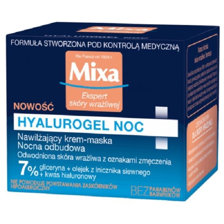 Crema de noapte  Mixa  Hidratare  50 ml