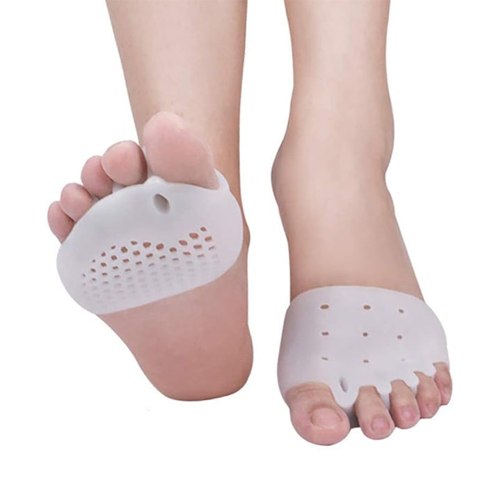 Set of 2 silicone cushions for foot protection, soft silicone, white, universal size