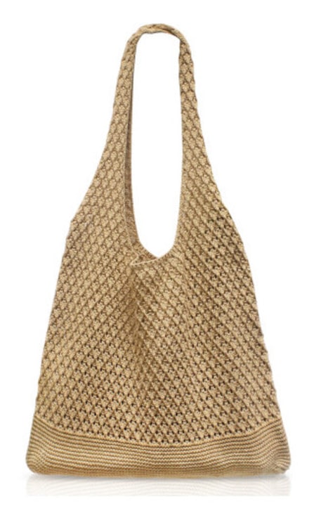 OEM - Geanta dama crosetata boho chic  kaki  40x35cm