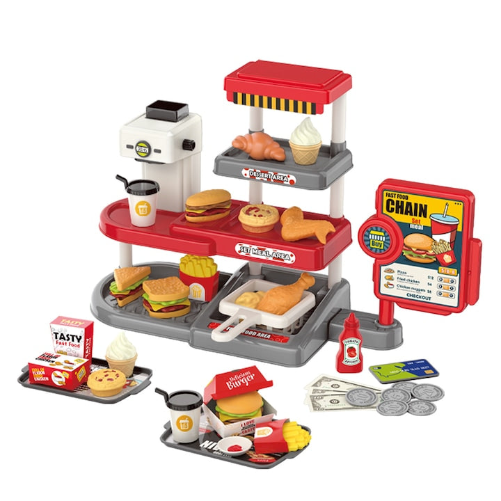 Bucatarie Multifunctionala pentru Copii  Simulator de mini-restaurant de hamburgeri  71Piese  BPA Free  pentru copii 3-6 ani  pentru micii bucatari pasionati de joaca interactiva si invatare prin imitatie
