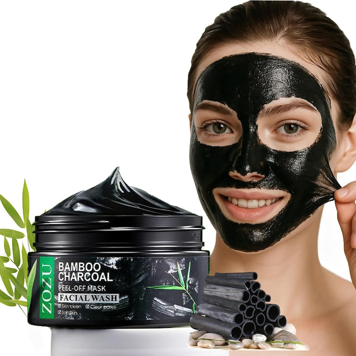 Masca Peel-Off cu Carbune de Bambus - Indeparteaza Punctele Negre  Curatare Profunda si Minimizarea Porilor  Pentru Ten Gras si Acneic. Formula Blanda  nu Usuca