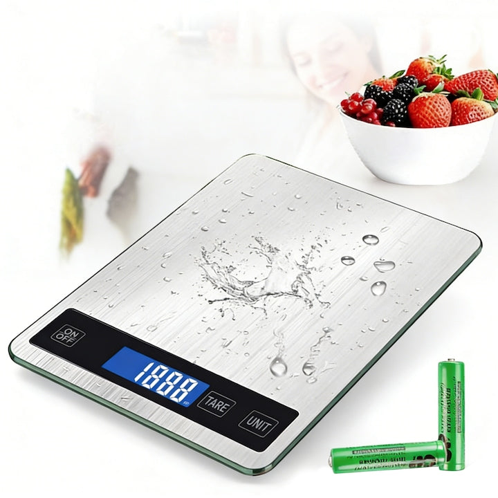 Wacorresi Kitchen Scale, Digital Electronic Scale, Portable, High Precision, 1g/0.1 oz Accuracy, Professional, Precision, TARE Function, 5kg, Waterproof, LCD Display, Black