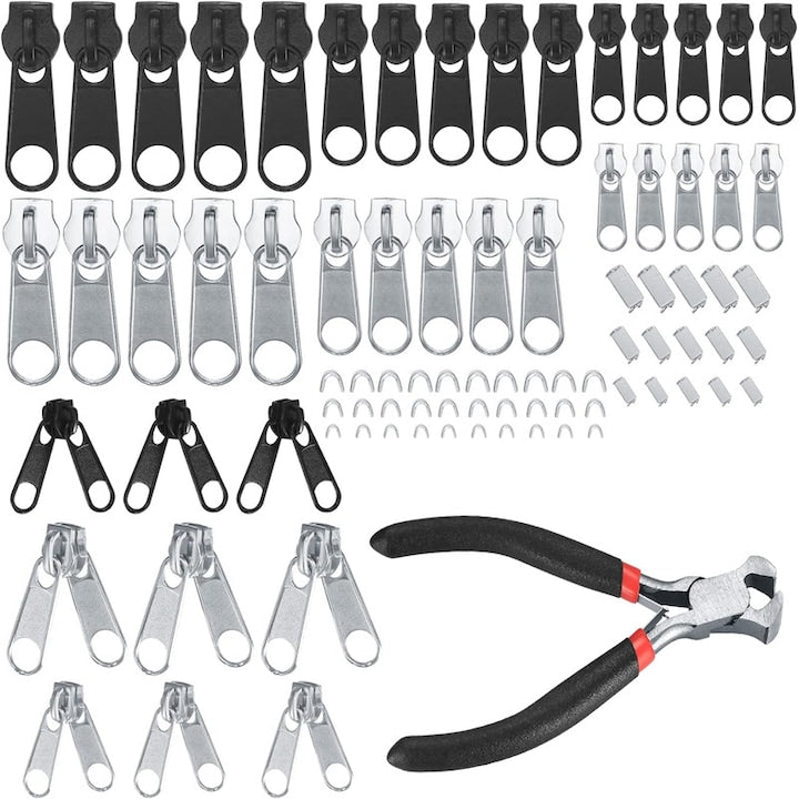 Set 85 reparatii pentru fermoare  cu clesti  Instant multifunctional  Multicolor