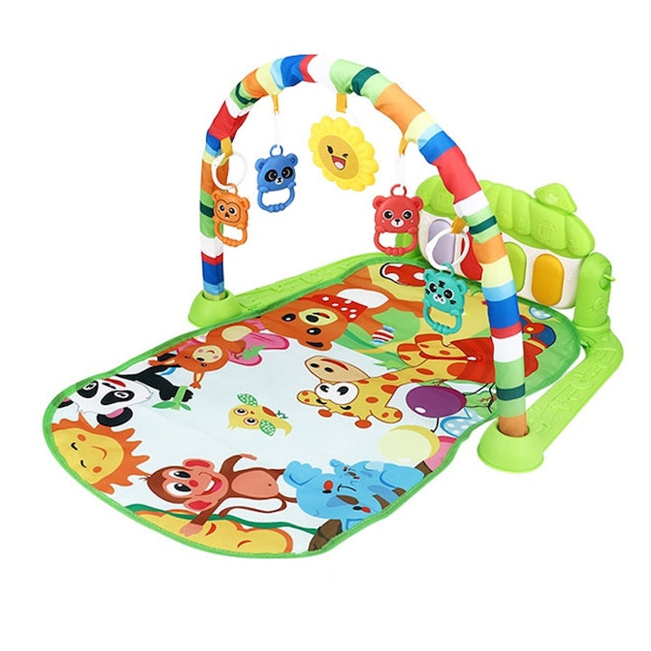 Centrul de activitati Rqiurpn  covor de joaca cu pian si lumini  5 jucarii detasabile  multicolor  0-6 luni