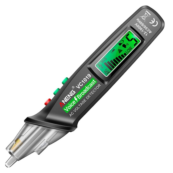 Detector de tensiune vocal  ZOUN  non-contact  precizie inalta  detectie intreruperi cablu  12V-1000V