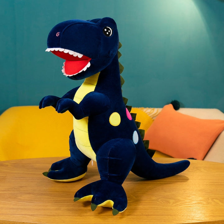 Jucarie de Plus T-Rex 70 cm  Dinozaur Tyrannosaurus Realist  Umplutura PP Bumbac  Papusa Moale pentru Copii  Cadou  Albastru
