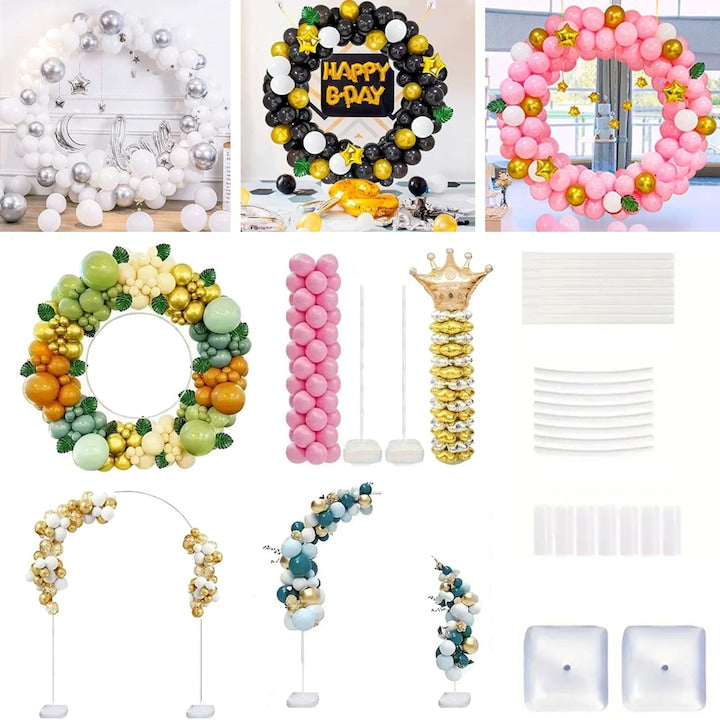 Balloon Arch Kit, Balloon Garland Arch, 4-in-1 Arch Stand Set for Girls' Birthday Decorations, Baby Shower, Wedding, Engagement, Valentine's Day, Barbie Theme Party, Princess