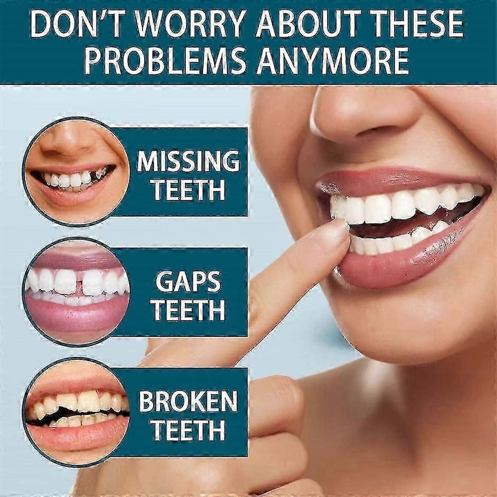Adjustable dentures, 1 pair, white, comfortable, made from eco-friendly materials