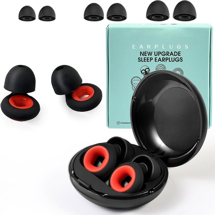 Motorcycle and Sleep Ear Plugs, 35dB Noise Reduction, Reusable, Super Soft, for Motorcycles, Cycling, Sleep, Work, Travel - Red
