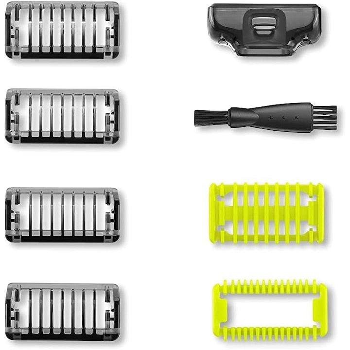 Inaltator pentru aparat de ras Philips OneBlade  dimensiuni 1/2/3/5mm  8 bucati  YQLAFT  Negru/Galben