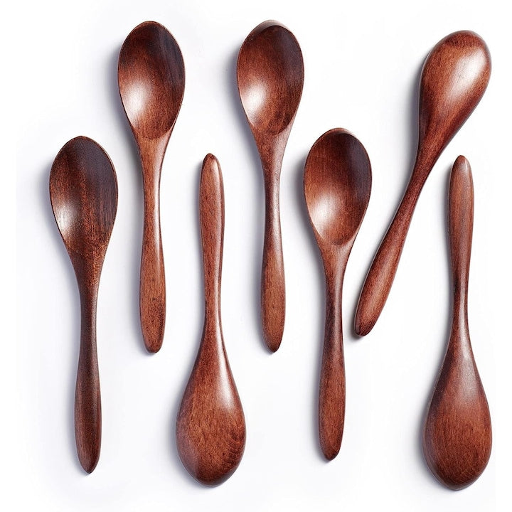 Set 7 lingurite din lemn pentru miere  utilizare multipla  natur  5.78inch