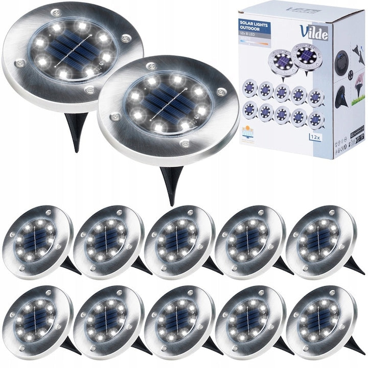 Set 12 Lampi De Gradina Solare Led  Vilde  11.5x13.5 cm  Inaltimea Lampii 13.5 cm  Diametrul Lampii 11.5 cm  Clasa De Etanseitate Ip44  Alimentare 1X Aa 1.2 V  Multicolor