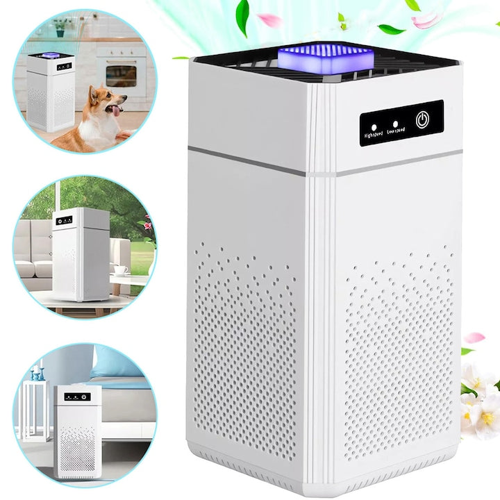 Air Purifier for Bedroom and Home - Silent HEPA Filter - For Better Sleep - Air Purification - Allergies - Dust - Pet Dander - Odor - Smoke - Use in Bedroom - Office and Home