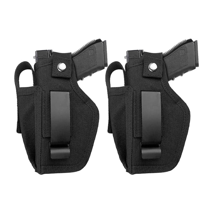 Set 2 Toc pistol  Rqiurpn  Design cu velcro  Carlig detasabil  Rezistent la uzura si rezistent la zgarieturi  Unisex  Pentru Glock 36/39/43X MOS  Ruger EC9s  Poliester  14 x 10 x 4cm  Negru