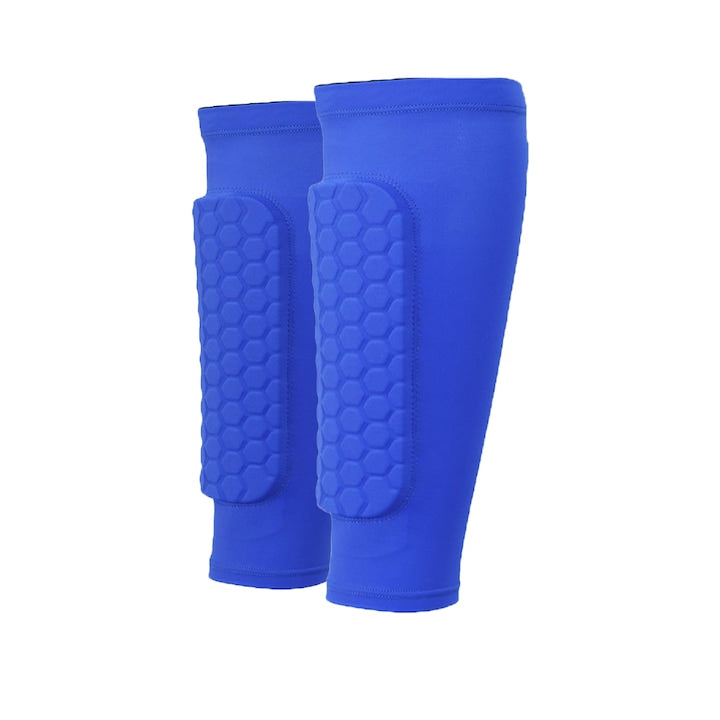 Aparatori pentru tibie  cu paduri din fagure  compresie pentru gambe  albastru  marime X-Large