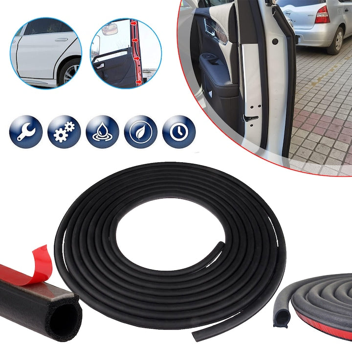 Universal Rubber Car Door Seal Strip 5m D-Shape Self-Adhesive Weatherstrip Rubber Seal Strip for Car Window Engine Cover Trunk Car Door