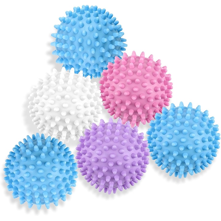 Set 6 bile pentru masina de spalat si uscator  Rqiurpn  Reduce Timpul de Uscare  reutilizabile  antistatice  Multicolor