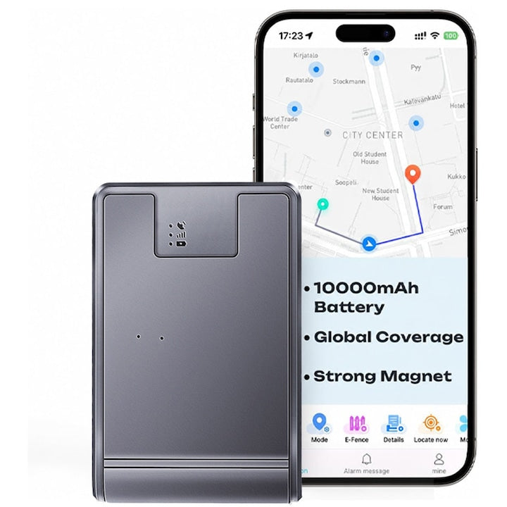 GPS Tracker Auto Q12 4G  Duueyct  4G LTE  Baterie 20000 mAh  Portabil  Anti-Furt  Magnetic  Precizie 10M  Localizare in Timp Real  perimetru de Siguranta  Istoric Traseu  Precizie Ridicata  Localizare Animale/Obiecte/Masini/Camioane/Flota  Negru