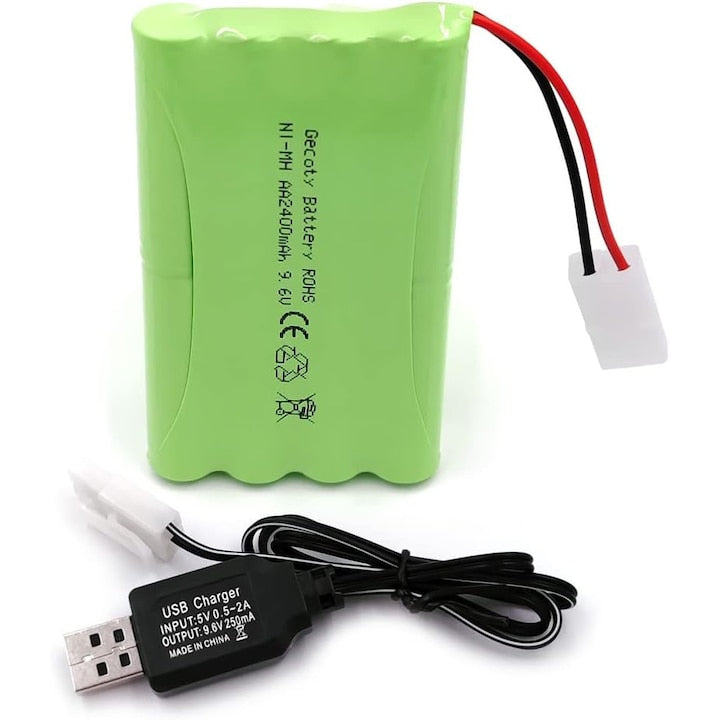 Baterie 9.6V 2400mAh Ni-MH AA  cu SM-2P 2Pin Plug pentru RC Truck Cars