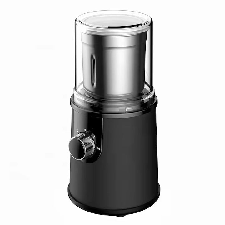 Rasnita cafea Electrica  Rqiurpn  150W  Silentioasa  Granulatie Reglabila  Versatila  Bol Detasabil  Capacitate 70g  Protectie supraincalzire  Versatila  Negru