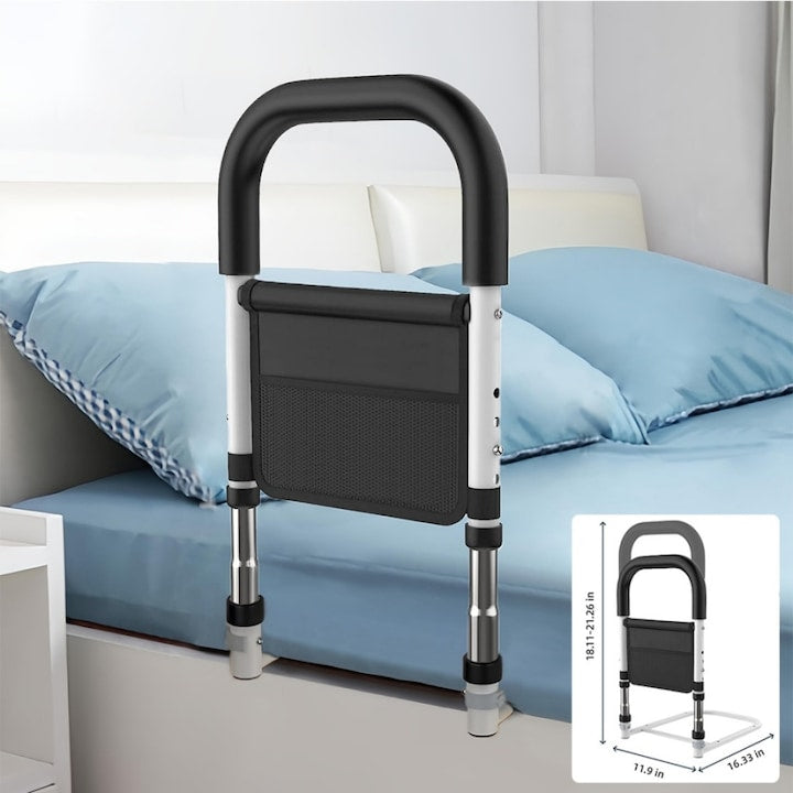 Balustrade de pat pentru adulti in varsta  bara de asistenta medicala pentru seniori  balustrade laterale pentru pat Queen  bara de sustinere reglabila pe inaltime  cu geanta de depozitare  potrivita pentru pat King Twin Full Size