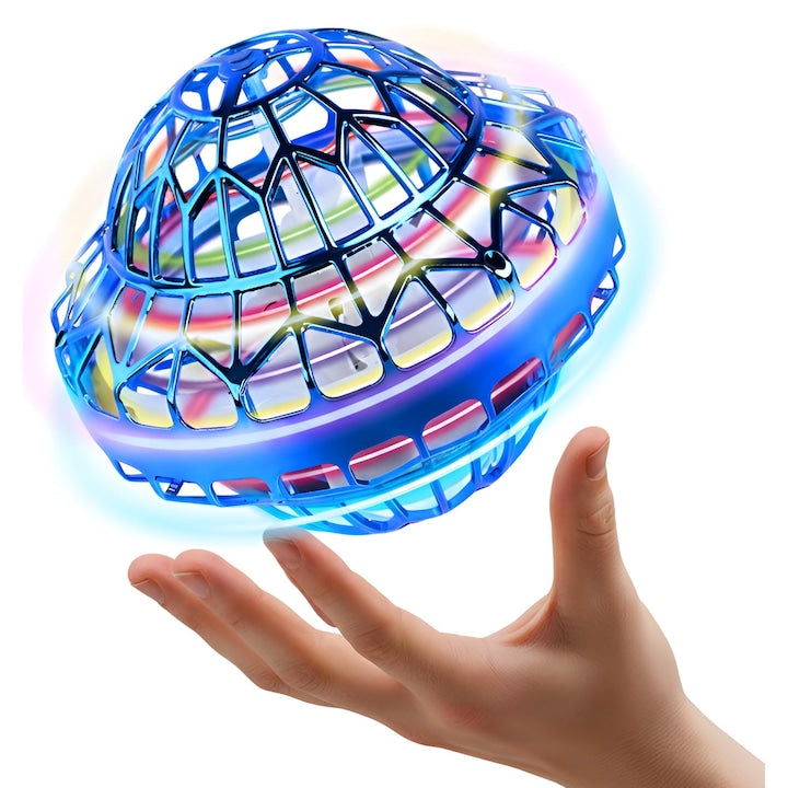 Minge Zburatoare Boomerang 2026 Upgrade  Drona Mini cu Senzor  Lumini LED Stralucitoare  Mod Vartej & Hover  Cadou Ideal pentru Copii 6-10 Ani (Albastru)