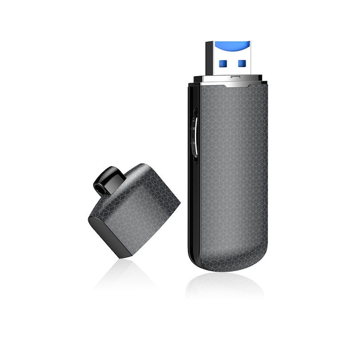 Reportofon spion sub forma de stick USB  inregistrare HD  192 ore  Memorie 16 GB  activare vocala  inregistrare cu un clic  salvare automata  OUYLAF  Negru