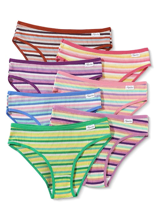 OEM - Set of 7 Women's Striped Briefs Multicolor