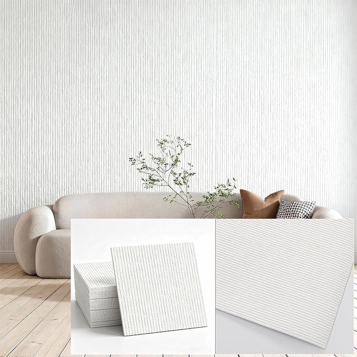 Tapet 3D autoadeziv imitatie piatra efect relief  alb  30x30cm  10 buc  spuma moale anti-coliziune  grosime 2.57mm