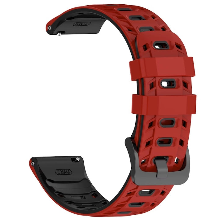 Curea din silicon compatibila cu Huawei Watch GT2 GT3 GT4 GT5 GT6 Pro 46mm 48mm  Garmin Venu 2 3 4 45mm  Redmi Watch 5 Lite / Active  Samsung Galaxy Watch 46mm  3 45mm  Gear S3  Amazfit GTR GTR2  Xiaomi Mi Watch  22 mm  Rosu / negru