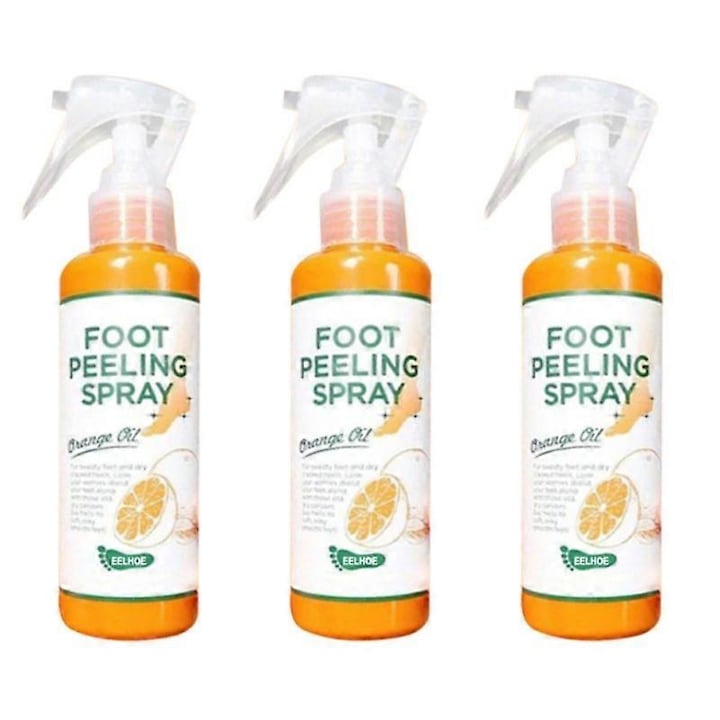 Set 3 Spray-uri exfoliante pentru picioare  EELHOE  Esenta portocala  Indeparteaza pielea moarta