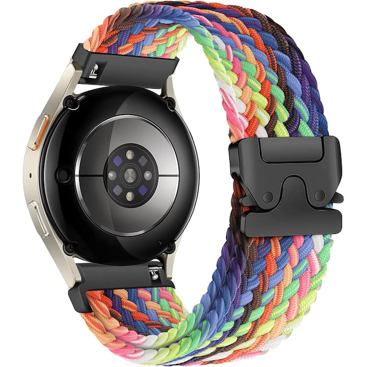 Curea ceas pentru Huawei Watch GT2  GT3  GT3pro  Samsung Galaxy Watch 4/5/6/7  sau orice smartwatch cu latime curea 20 mm  nailon elastic  ajustabila  atarama de Parasuta  Colorata