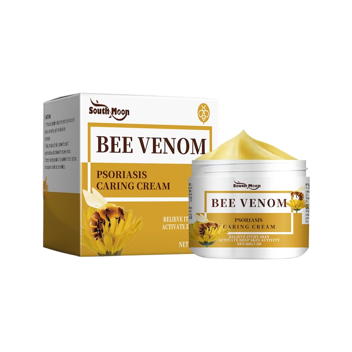 Crema tratament psoriazis South Moon  cu venin de albine  ingrijire pielii psoriazis  30g  formula calmanta  piele sensibila