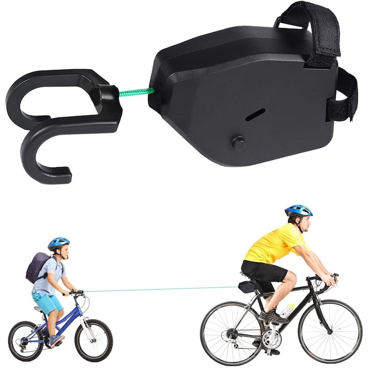 Franghie de tractare retractabila pentru bicicleta copii  extensibila 2.5 m  nylon  OUYLAF  Negru