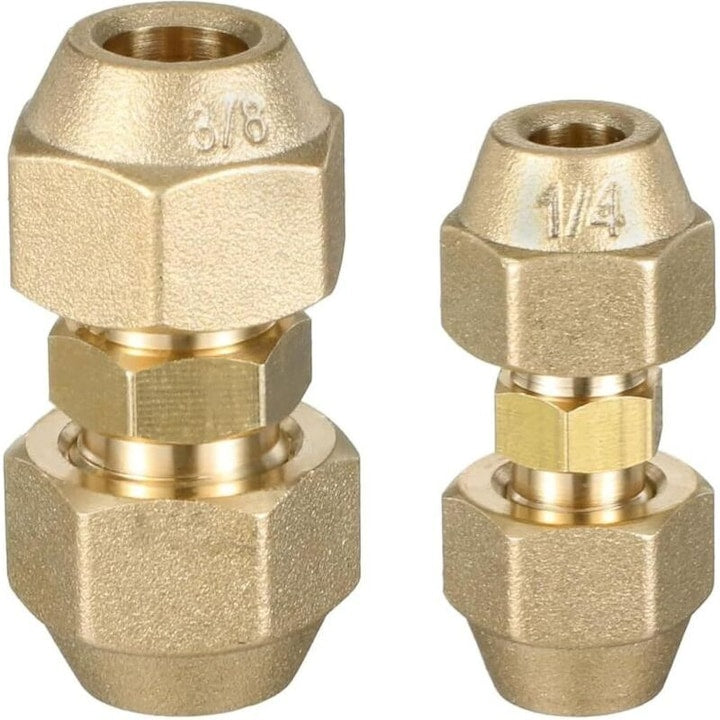 Set adaptoare cuplare furtun cupru 1/4" si 3/8"  alama  pentru aer conditionat