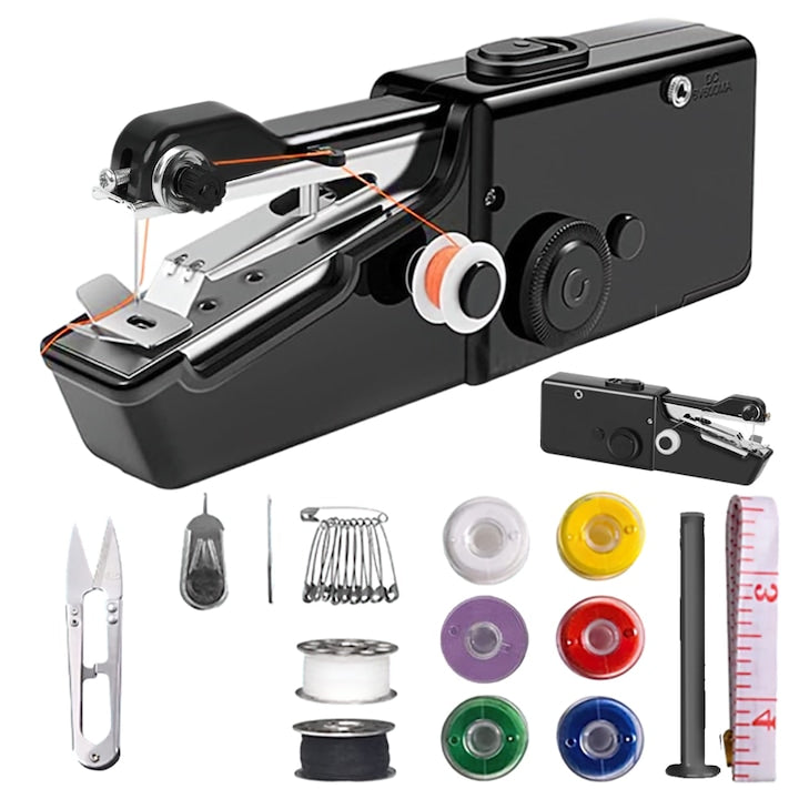 Mini Portable Sewing Machine Set with Accessories Portable Cordless Electric Sewing Machine for Beginners Handheld Sewing Machine for Clothes, Curtains, Home Travel, Ergonomic Design for Home Textiles, Multifunctional